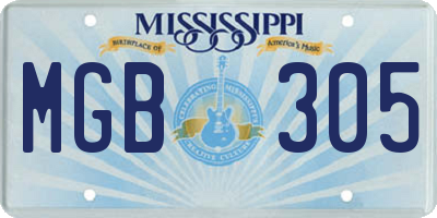 MS license plate MGB305