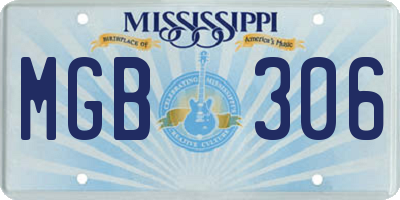 MS license plate MGB306