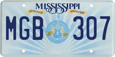 MS license plate MGB307