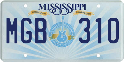 MS license plate MGB310