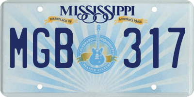 MS license plate MGB317