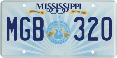 MS license plate MGB320