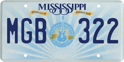 MS license plate MGB322