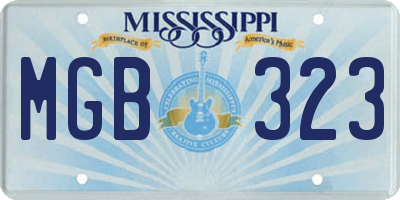 MS license plate MGB323