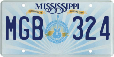 MS license plate MGB324