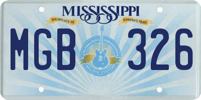MS license plate MGB326