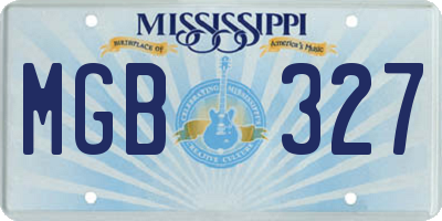 MS license plate MGB327
