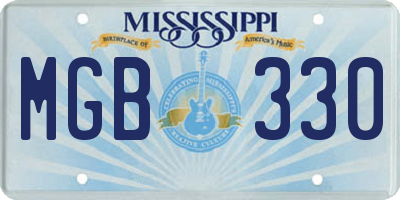 MS license plate MGB330