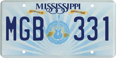 MS license plate MGB331