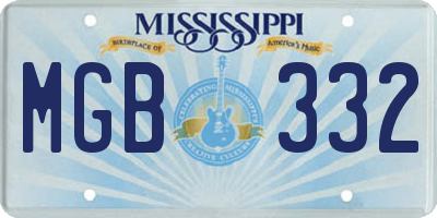 MS license plate MGB332
