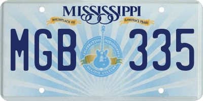 MS license plate MGB335