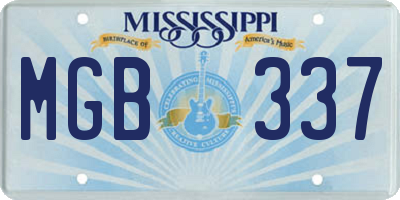 MS license plate MGB337