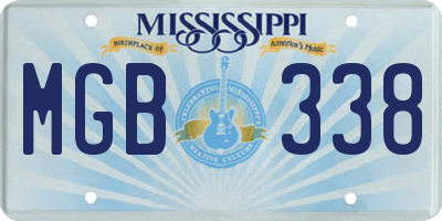 MS license plate MGB338