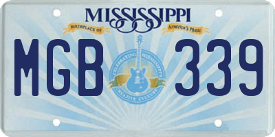 MS license plate MGB339