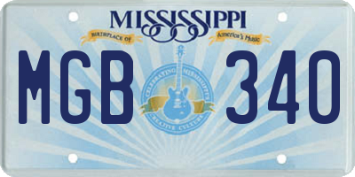 MS license plate MGB340