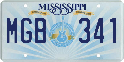 MS license plate MGB341