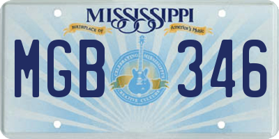 MS license plate MGB346
