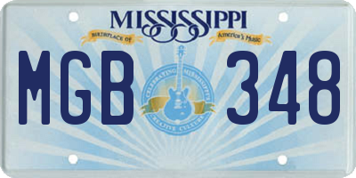 MS license plate MGB348