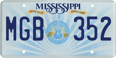 MS license plate MGB352