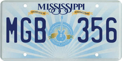 MS license plate MGB356