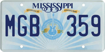 MS license plate MGB359