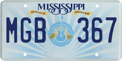 MS license plate MGB367