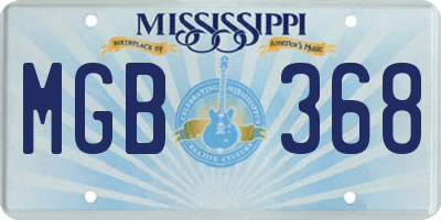 MS license plate MGB368