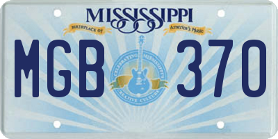 MS license plate MGB370