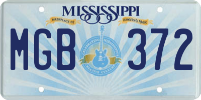 MS license plate MGB372