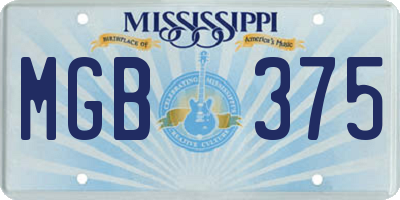 MS license plate MGB375