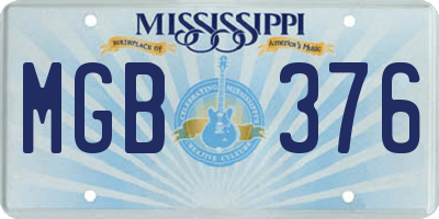 MS license plate MGB376
