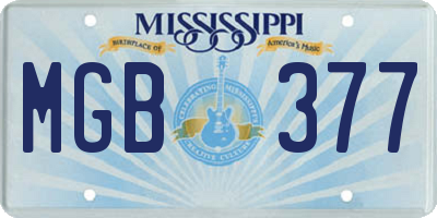 MS license plate MGB377