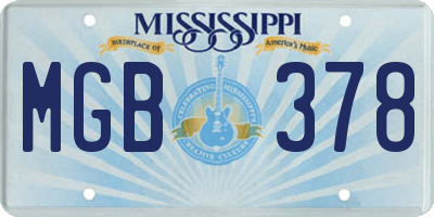 MS license plate MGB378
