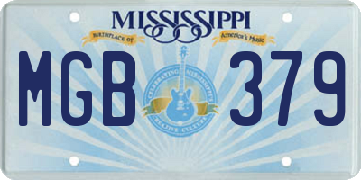 MS license plate MGB379