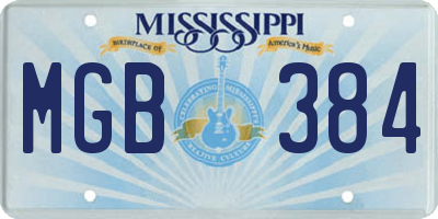 MS license plate MGB384