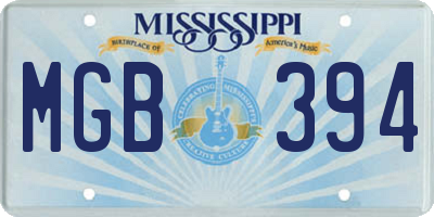 MS license plate MGB394