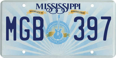 MS license plate MGB397