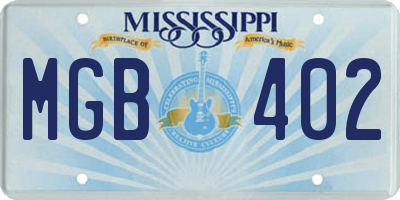 MS license plate MGB402