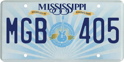 MS license plate MGB405