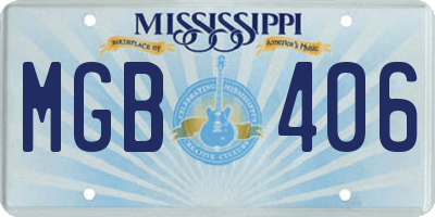 MS license plate MGB406