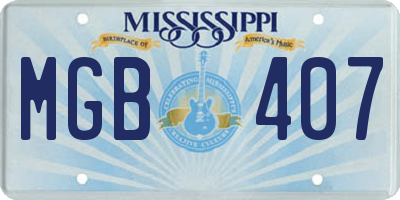 MS license plate MGB407