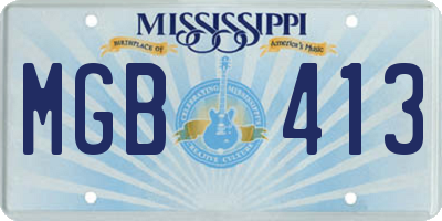 MS license plate MGB413