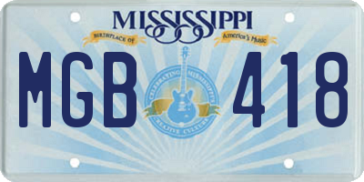 MS license plate MGB418
