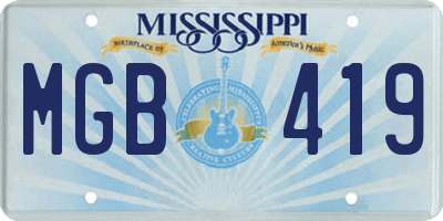 MS license plate MGB419