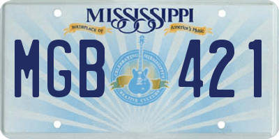 MS license plate MGB421