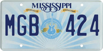MS license plate MGB424