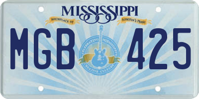 MS license plate MGB425