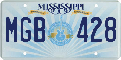 MS license plate MGB428