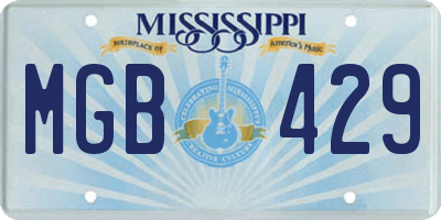 MS license plate MGB429