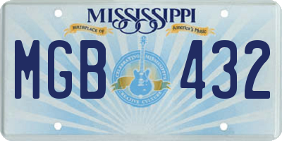 MS license plate MGB432
